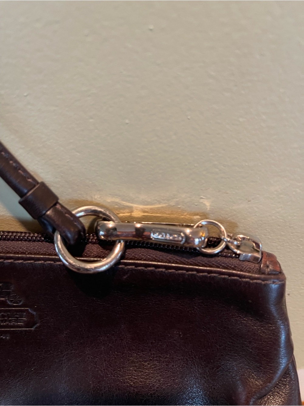 COACH Dark Brown Leather Shoulder Clutch - Picture 3 of 8